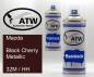 Preview: Mazda, Black Cherry Metallic, 32M / HH: 400ml Sprühdose + 400ml Klarlack - Set, von ATW Autoteile West.